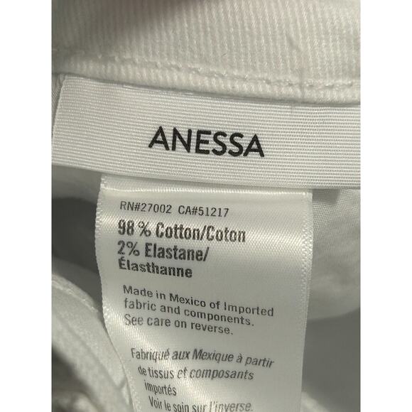 NWT Paige Women's Crisp White Anessa Wide Leg Raw Hem Ankle Jeans Petite Size 32 - Picture 11 of 16